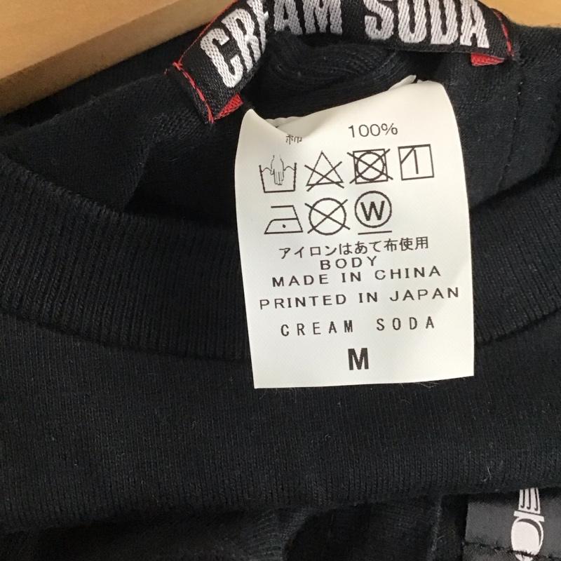 クリームソーダ CREAMSODA Tシャツ 半袖 半袖カットソー プリントTシャツ クルーネックカットソー M プリント 黒 / ブラック / black メンズ USED 古着 中古 10159233