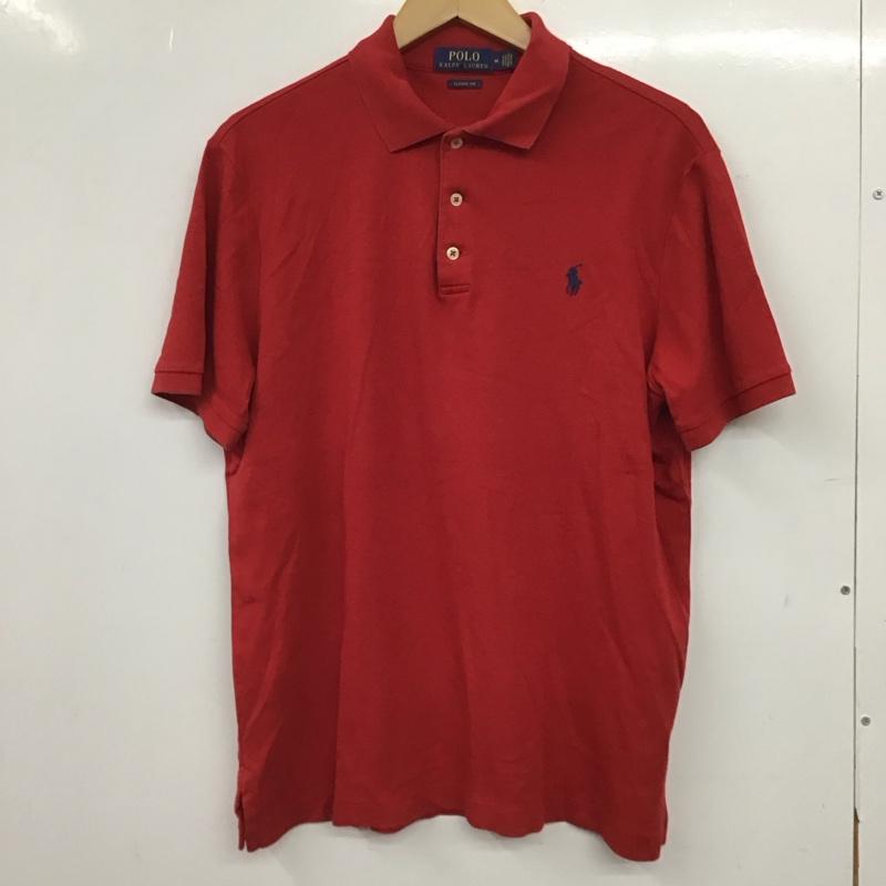 ポロラルフローレン POLO RALPH LAUREN ポロシャツ 半袖 半袖ポロシャツ カラーシャツ 半袖カットソー M ロゴ、文字 赤 / レッド / red メンズ USED 古着 中古 10159234