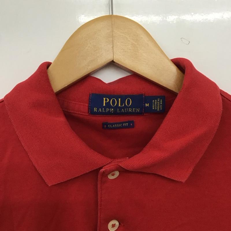 ポロラルフローレン POLO RALPH LAUREN ポロシャツ 半袖 半袖ポロシャツ カラーシャツ 半袖カットソー M ロゴ、文字 赤 / レッド / red メンズ USED 古着 中古 10159234
