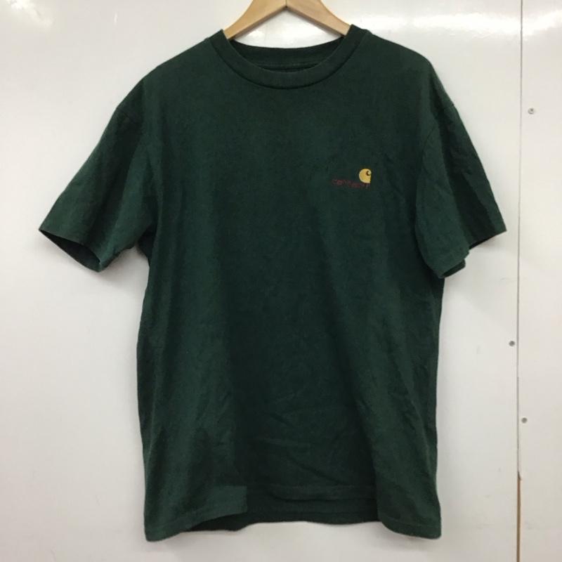 カーハート Carhartt Tシャツ 半袖 半袖カットソー プリントTシャツ クルーネックカットソー M ロゴ、文字 緑 / グリーン / green メンズ USED 古着 中古 10159236