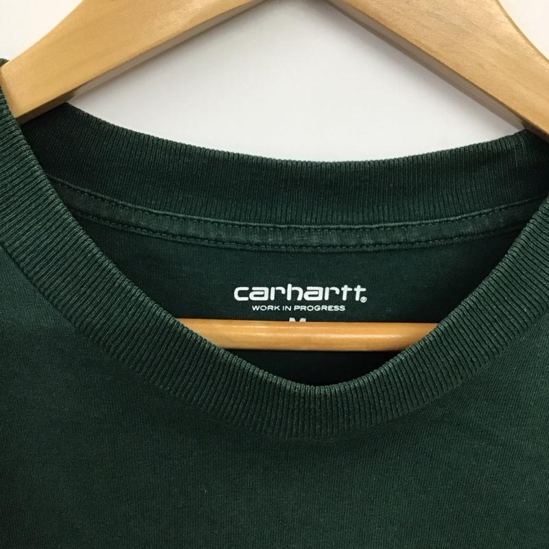 カーハート Carhartt Tシャツ 半袖 半袖カットソー プリントTシャツ クルーネックカットソー M ロゴ、文字 緑 / グリーン / green メンズ USED 古着 中古 10159236