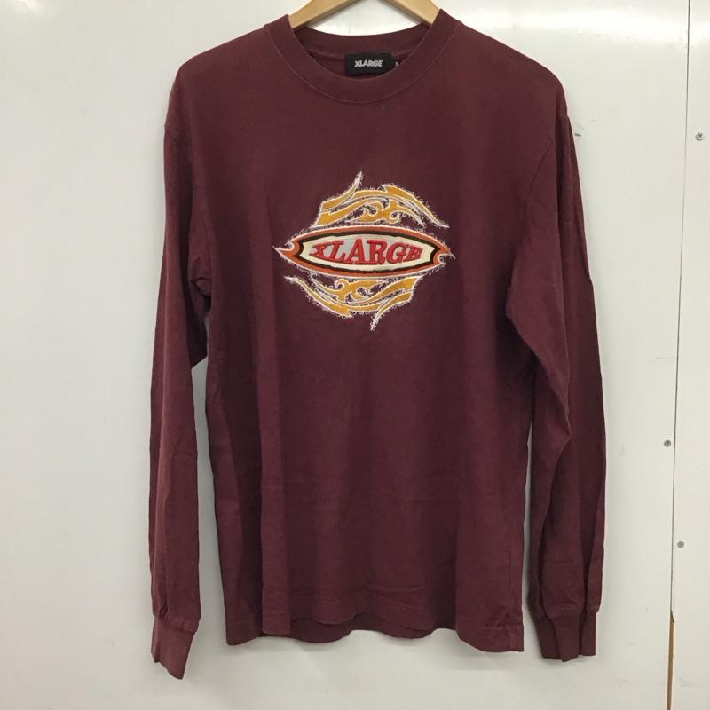 エクストララージ XLARGE カットソー 長袖 長袖カットソー 刺繍カットソー クルーネック M ロゴ、文字 えんじ / ワインレッド / dark red メンズ USED 古着 中古 10159238