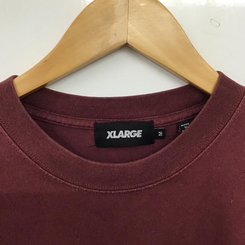 エクストララージ XLARGE カットソー 長袖 長袖カットソー 刺繍カットソー クルーネック M ロゴ、文字 えんじ / ワインレッド / dark red メンズ USED 古着 中古 10159238