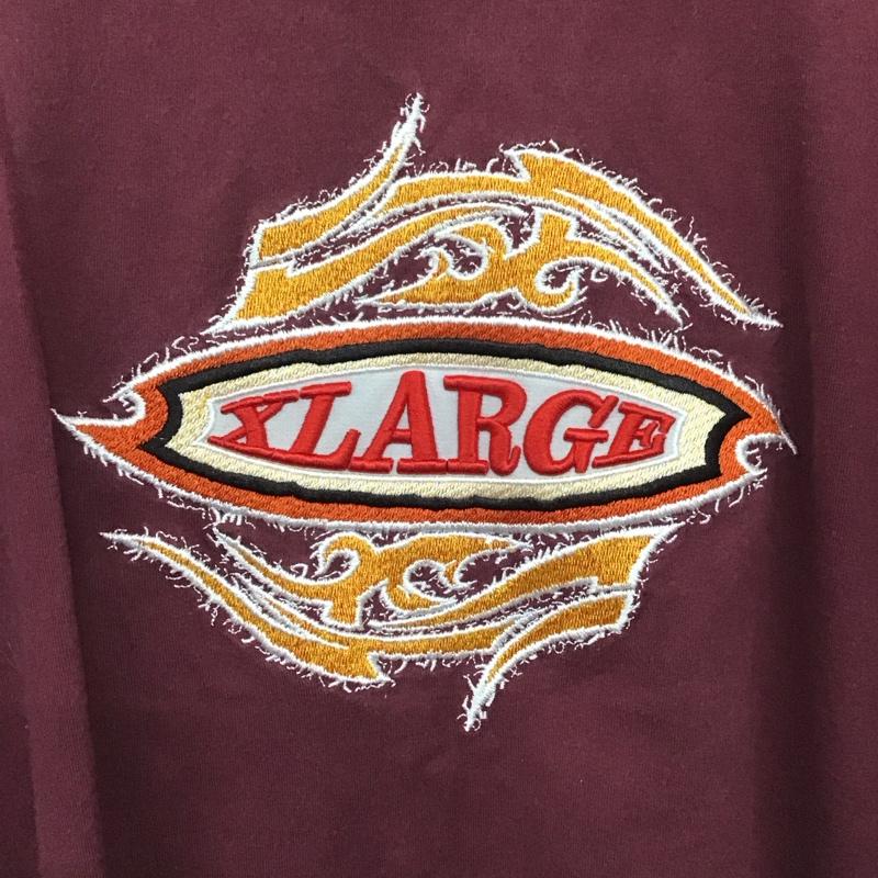 エクストララージ XLARGE カットソー 長袖 長袖カットソー 刺繍カットソー クルーネック M ロゴ、文字 えんじ / ワインレッド / dark red メンズ USED 古着 中古 10159238