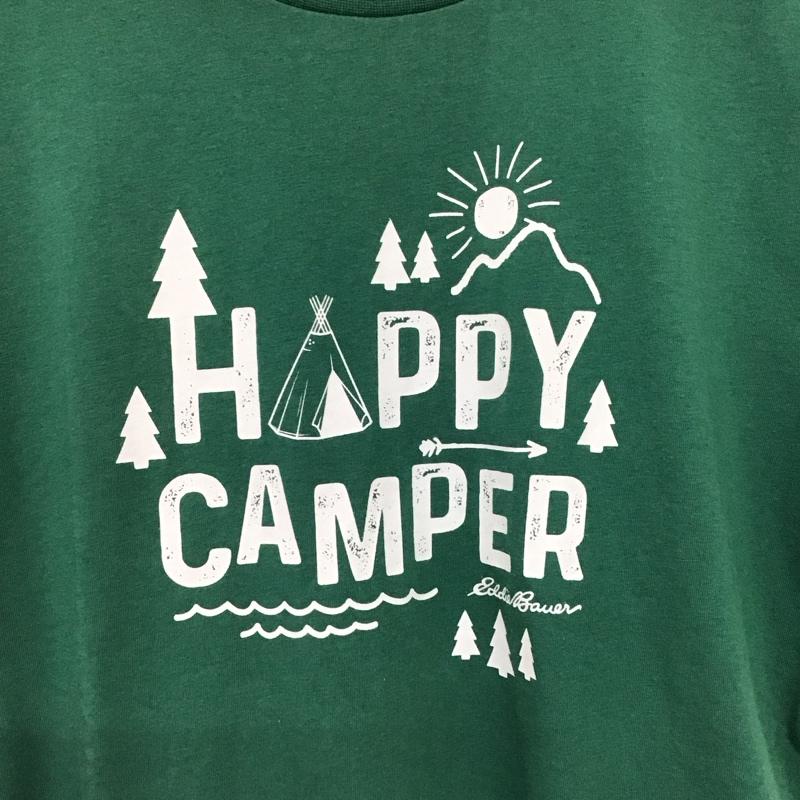 エディーバウアー Eddie Bauer Tシャツ 半袖 半袖カットソー プリントTシャツ クルーネックカットソー L プリント 緑 / グリーン / green ボーイズ USED 古着 中古 10159243