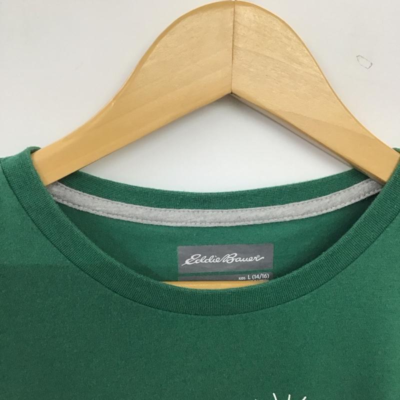 エディーバウアー Eddie Bauer Tシャツ 半袖 半袖カットソー プリントTシャツ クルーネックカットソー L プリント 緑 / グリーン / green ボーイズ USED 古着 中古 10159243