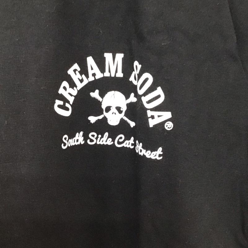 クリームソーダ CREAMSODA Tシャツ 半袖 半袖カットソー プリントTシャツ クルーネックカットソー S ロゴ、文字 黒 / ブラック / black メンズ USED 古着 中古 10159244