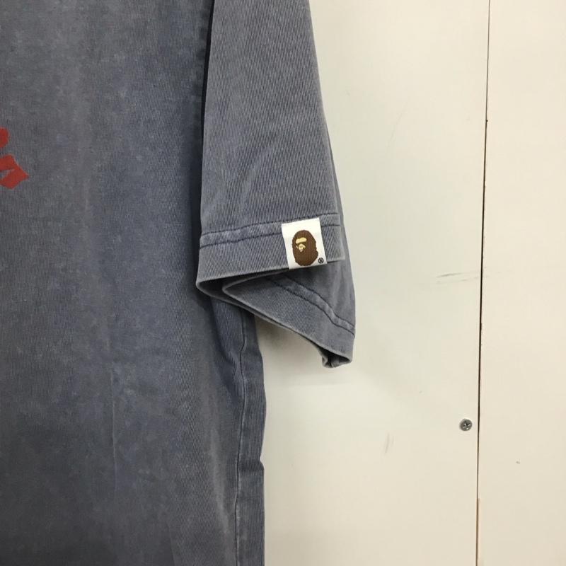 アベイシングエイプ A BATHING APE Tシャツ 半袖 半袖カットソー プリントTシャツ クルーネックカットソー M ロゴ、文字 紺 / ネイビー / navy メンズ USED 古着 中古 10159252