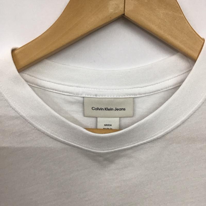 カルバン・クライン Calvin Klein Tシャツ 半袖 半袖カットソー プリントTシャツ クルーネックカットソー S ロゴ、文字 白 / ホワイト / white メンズ USED 古着 中古 10159256