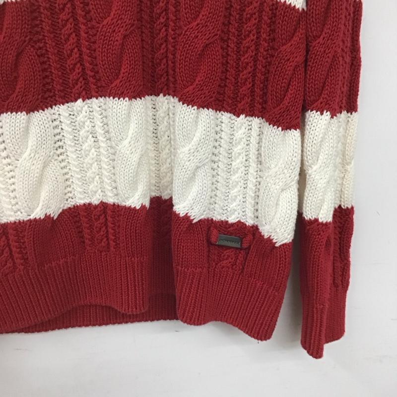 バーバリー BURBERRY ニット、セーター 長袖 B1N20-710-16 1 ボーダー柄 白 / ホワイト / white X 赤 / レッド / red レディース USED 古着 中古 10159258