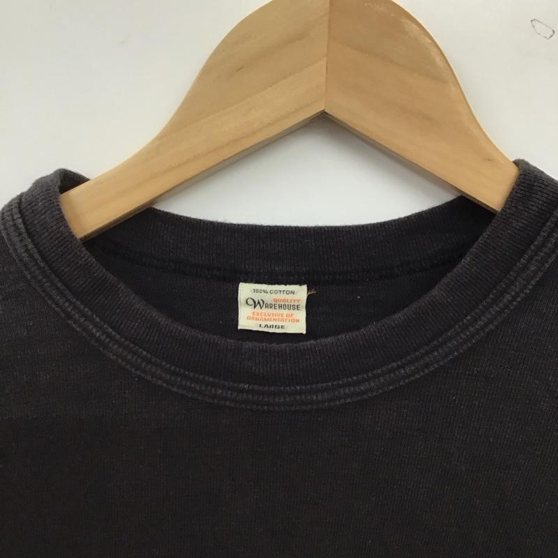 ウエアハウス WAREHOUSE Tシャツ 半袖 半袖カットソー プリントTシャツ クルーネックカットソー L 無地 ダークグレー / ダークグレー / メンズ USED 古着 中古 10159259