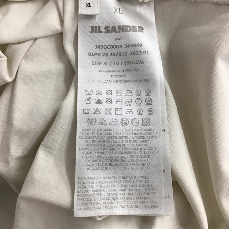 ジルサンダー JIL SANDER Tシャツ 半袖 半袖カットソー プリントTシャツ クルーネックカットソー XL 無地 アイボリー / アイボリー / メンズ USED 古着 中古 10159261