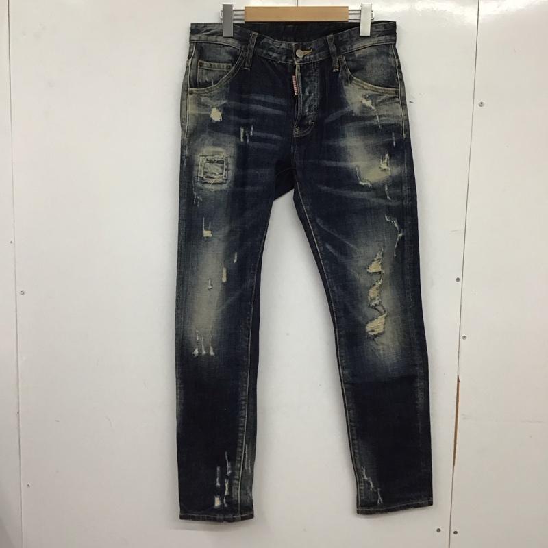 ディースクエアード DSQUARED2 パンツ デニム、ジーンズ デニムパンツ スリムパンツ カジュアルパンツ ストレッチパンツ 6 ダメージ加工 インディゴ / インディゴ / Indigo メンズ USED 古着 中古 10159264