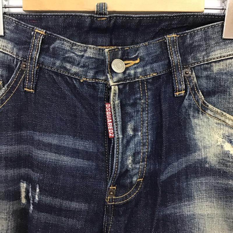ディースクエアード DSQUARED2 パンツ デニム、ジーンズ デニムパンツ スリムパンツ カジュアルパンツ ストレッチパンツ 6 ダメージ加工 インディゴ / インディゴ / Indigo メンズ USED 古着 中古 10159264