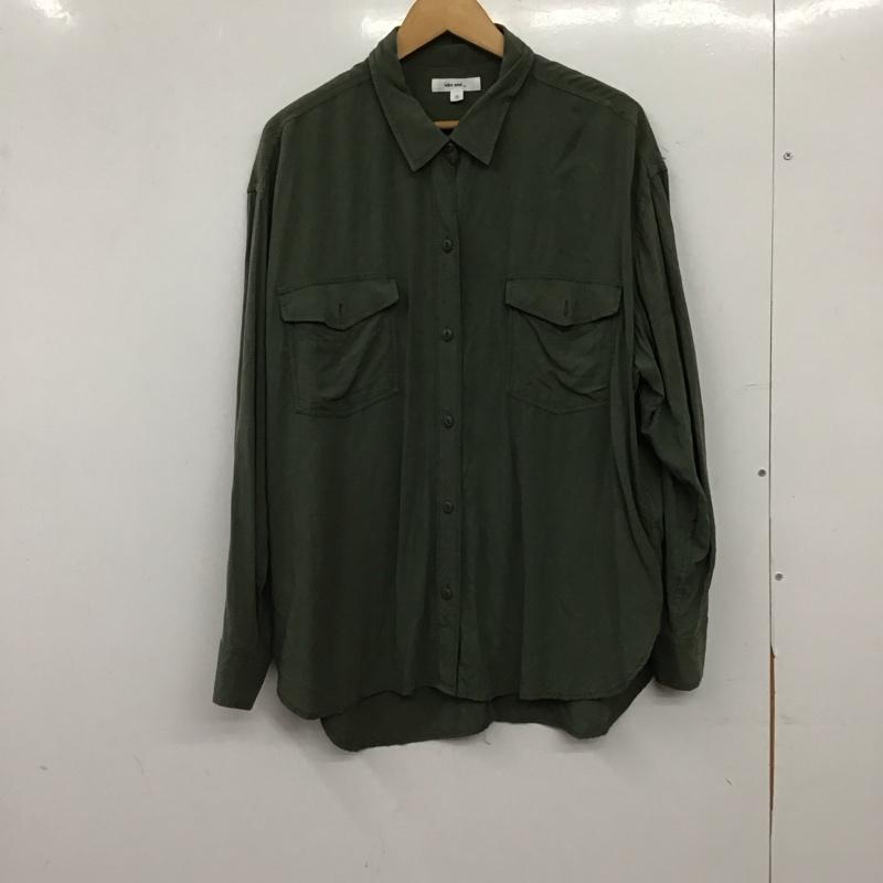 ニコアンド niko and... シャツ、ブラウス 長袖 L 無地 カーキ / カーキ / khaki レディース USED 古着 中古 10159274