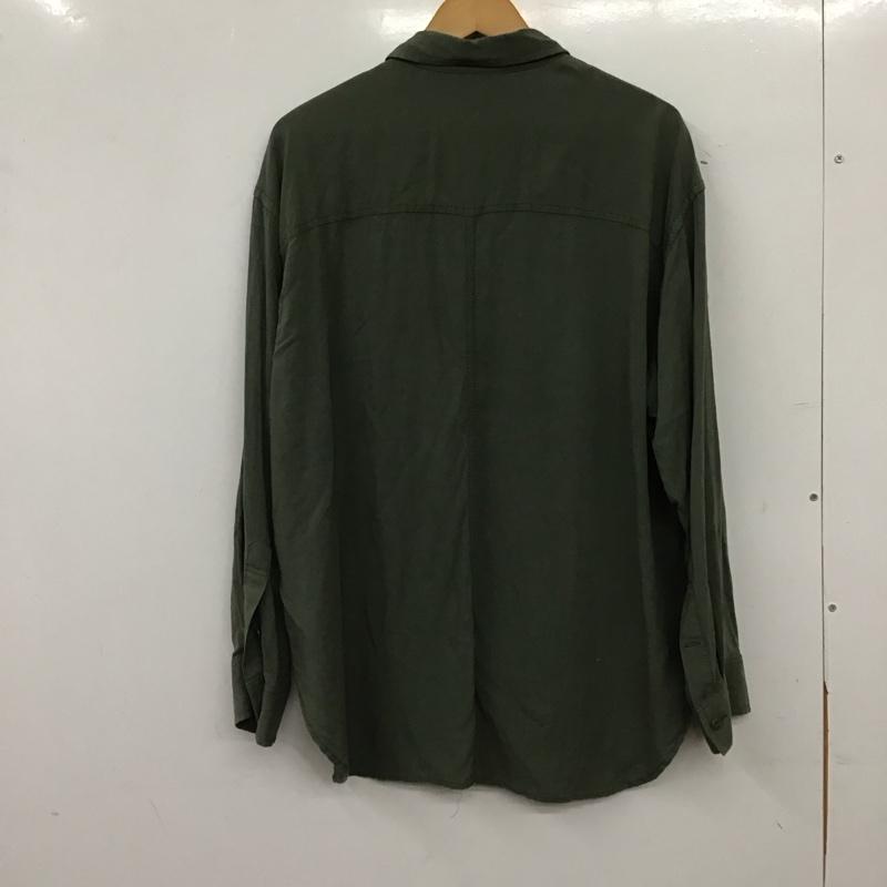ニコアンド niko and... シャツ、ブラウス 長袖 L 無地 カーキ / カーキ / khaki レディース USED 古着 中古 10159274
