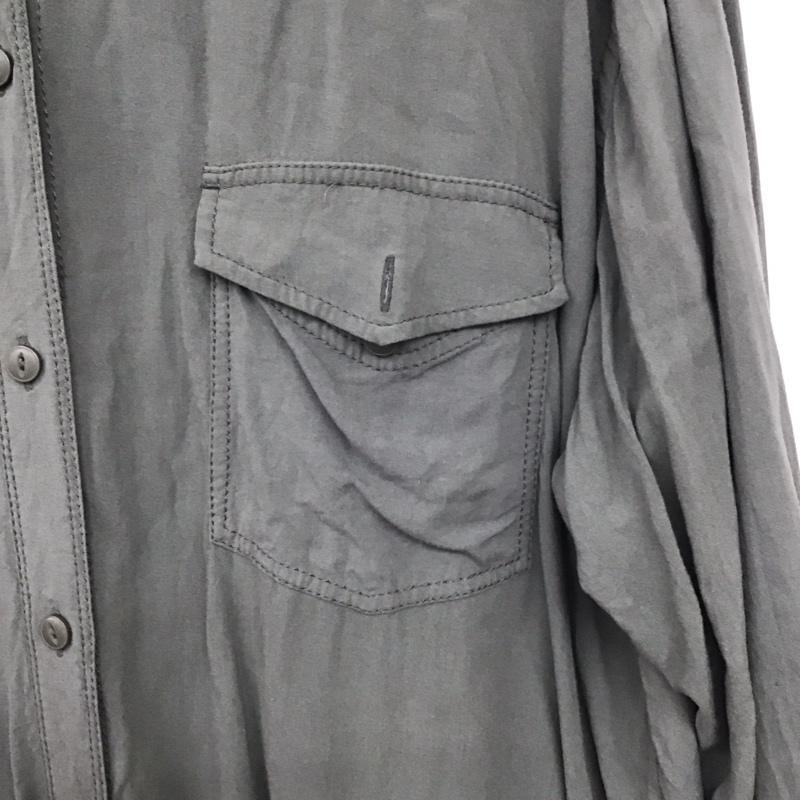 ニコアンド niko and... シャツ、ブラウス 長袖 L 無地 カーキ / カーキ / khaki レディース USED 古着 中古 10159274