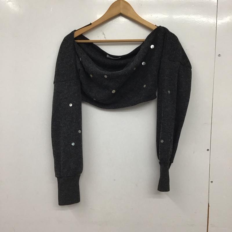 ザラ ZARA ニット、セーター 長袖 S 無地 チャコールグレー / チャコールグレー / レディース USED 古着 中古 10159275