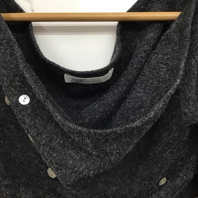 ザラ ZARA ニット、セーター 長袖 S 無地 チャコールグレー / チャコールグレー / レディース USED 古着 中古 10159275