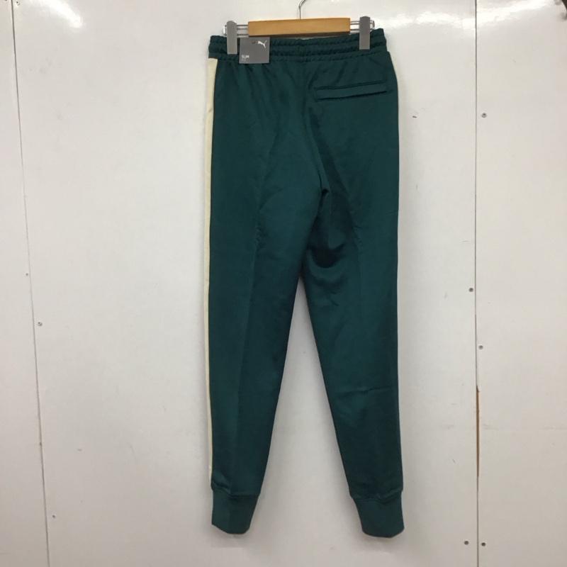プーマ PUMA パンツ ワークパンツ、ペインターパンツ ワイドパンツ ジャージ スポーツウェア M ロゴ、文字 緑 / グリーン / green メンズ USED 古着 中古 10159276