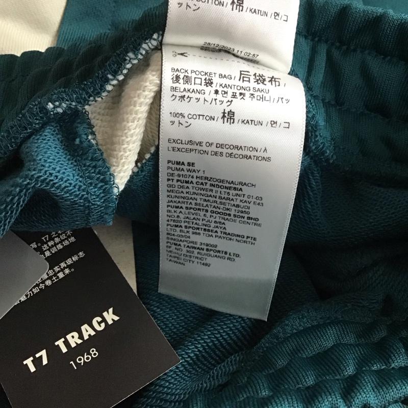 プーマ PUMA パンツ ワークパンツ、ペインターパンツ ワイドパンツ ジャージ スポーツウェア M ロゴ、文字 緑 / グリーン / green メンズ USED 古着 中古 10159276