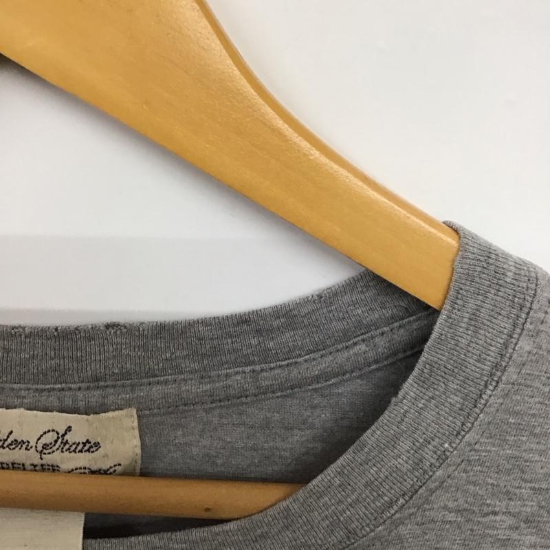 レミ レリーフ REMI RELIEF Tシャツ 半袖 半袖カットソー プリントTシャツ クルーネックカットソー M ロゴ、文字 X ダメージ加工 灰 / グレー / gray メンズ USED 古着 中古 10159289