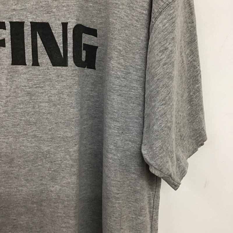 レミ レリーフ REMI RELIEF Tシャツ 半袖 半袖カットソー プリントTシャツ クルーネックカットソー M ロゴ、文字 X ダメージ加工 灰 / グレー / gray メンズ USED 古着 中古 10159289