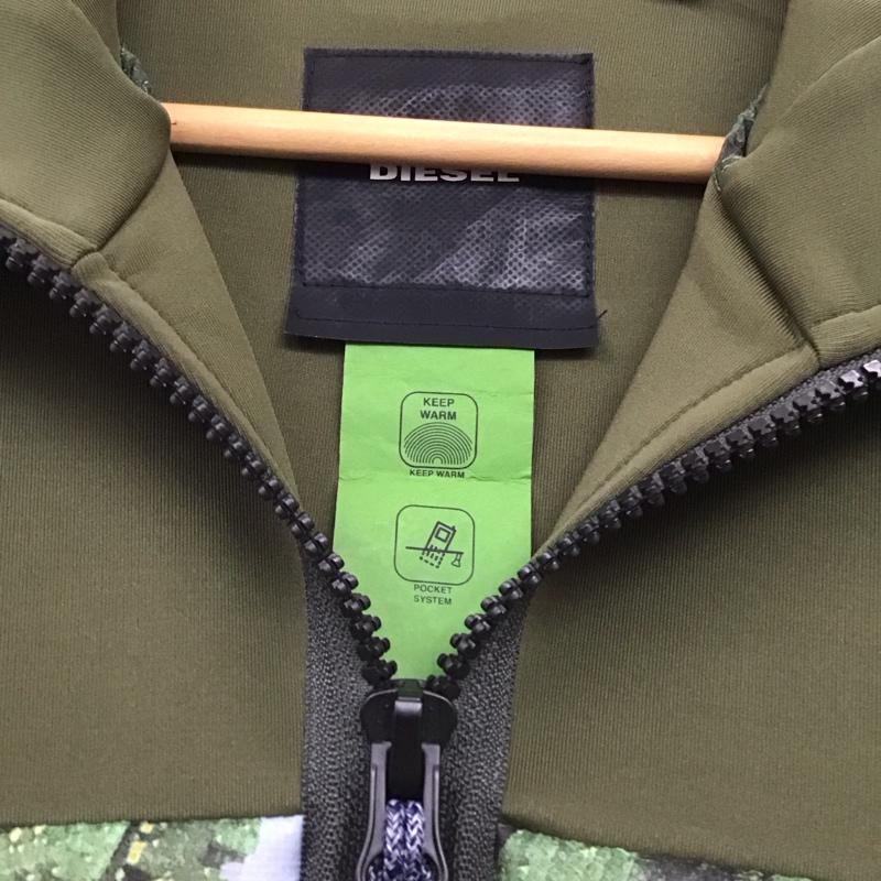 ディーゼル DIESEL パーカー 長袖 ジップアップパーカー 長袖パーカー カジュアルジャケット S プリント カーキ / カーキ / khaki メンズ USED 古着 中古 10159303