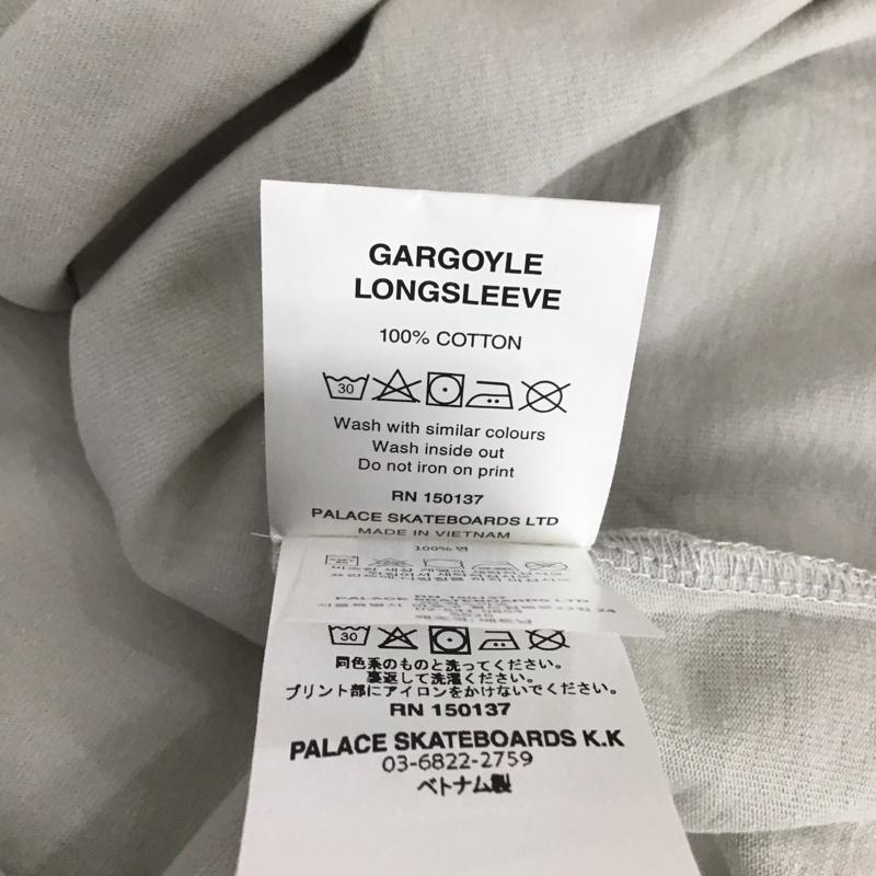 パレス PALACE カットソー 長袖 長袖カットソー プリントカットソー クルーネック M プリント 灰 / グレー / gray メンズ USED 古着 中古 10159309
