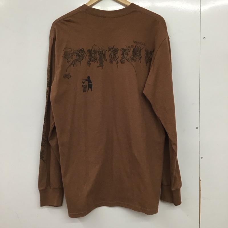 シュプリーム Supreme カットソー 長袖 長袖カットソー プリントカットソー クルーネック M プリント 茶 / ブラウン / brown メンズ USED 古着 中古 10159311
