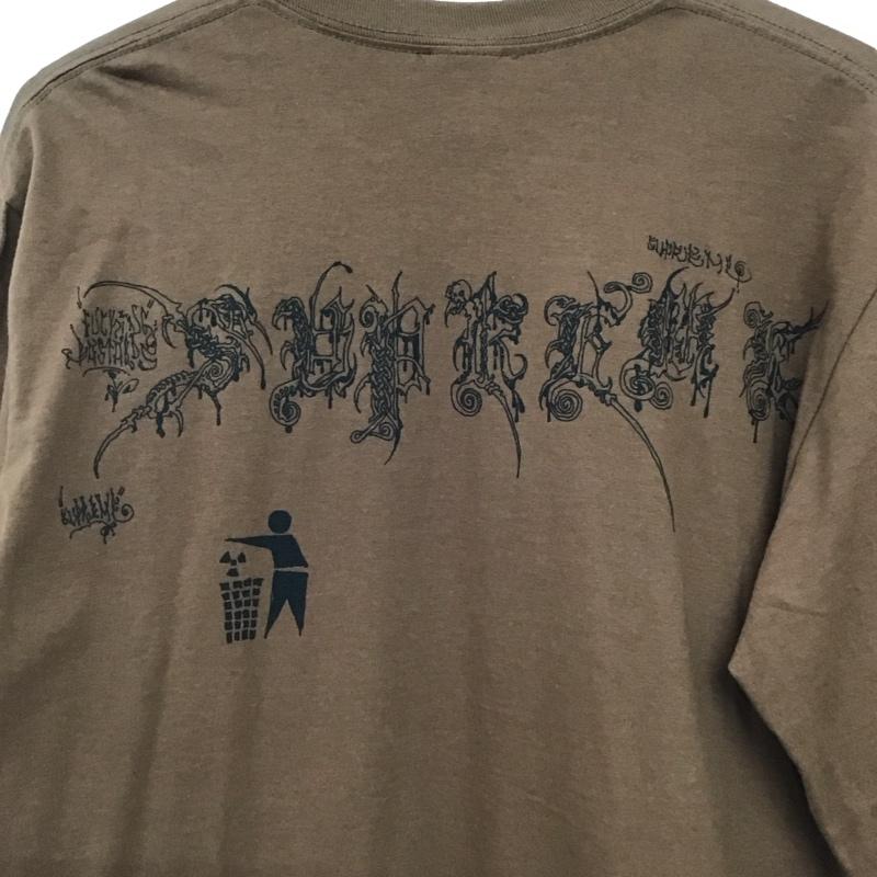 シュプリーム Supreme カットソー 長袖 長袖カットソー プリントカットソー クルーネック M プリント 茶 / ブラウン / brown メンズ USED 古着 中古 10159311