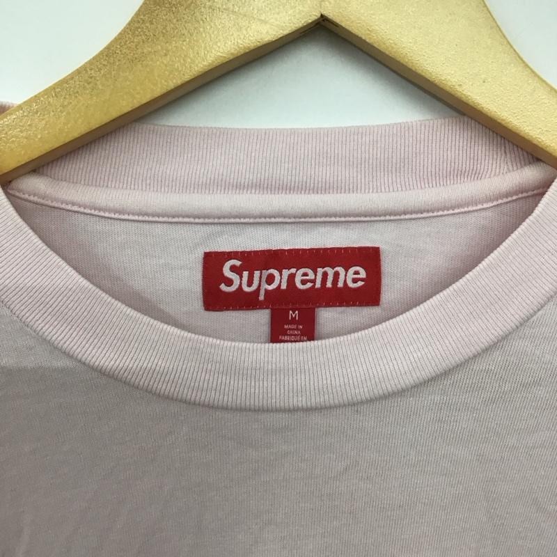 シュプリーム Supreme カットソー 長袖 長袖カットソー プリントカットソー クルーネック M ロゴ、文字 桃 / ピンク / pink メンズ USED 古着 中古 10159312