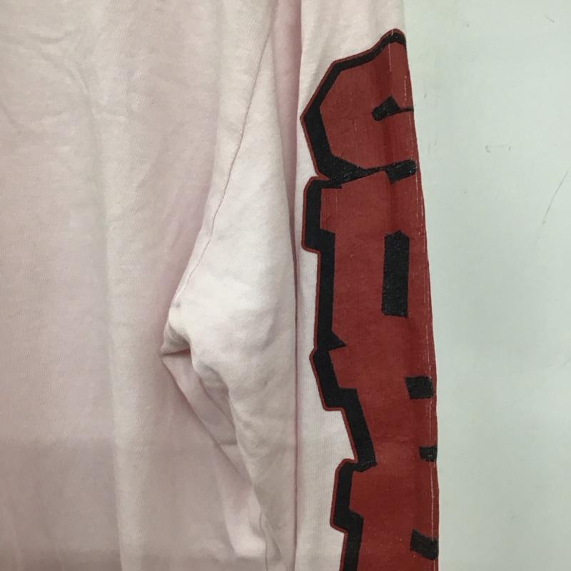 シュプリーム Supreme カットソー 長袖 長袖カットソー プリントカットソー クルーネック M ロゴ、文字 桃 / ピンク / pink メンズ USED 古着 中古 10159312