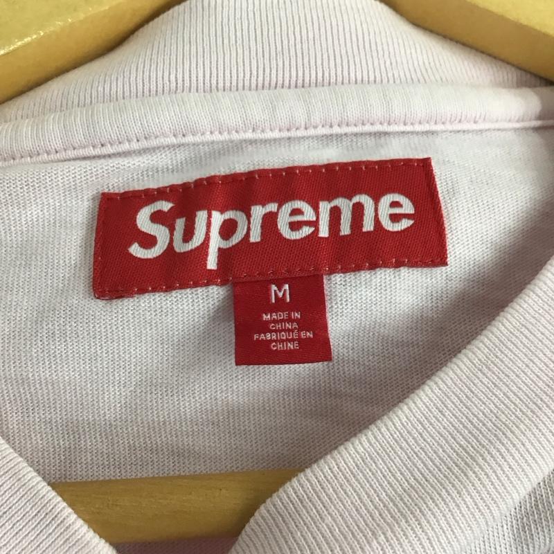 シュプリーム Supreme カットソー 長袖 長袖カットソー プリントカットソー クルーネック M ロゴ、文字 桃 / ピンク / pink メンズ USED 古着 中古 10159312