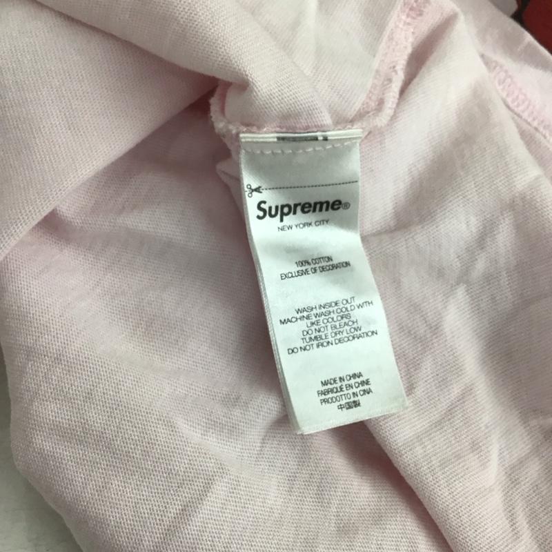 シュプリーム Supreme カットソー 長袖 長袖カットソー プリントカットソー クルーネック M ロゴ、文字 桃 / ピンク / pink メンズ USED 古着 中古 10159312