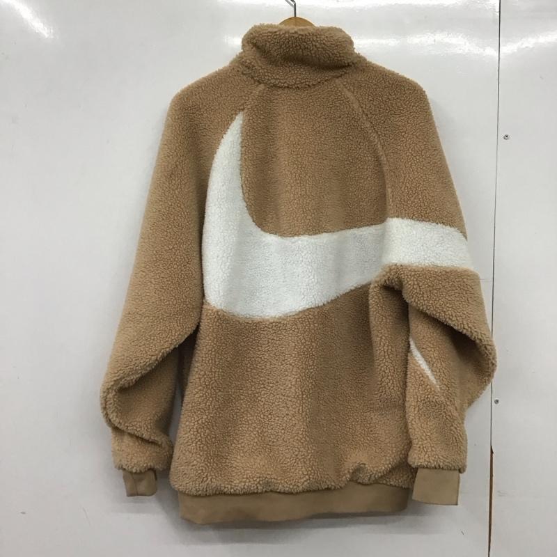 ナイキ NIKE ジャケット、上着 ジャンパー、ブルゾン ジップアップジャケット ボアジャケット アウター L ロゴ、文字 白 / ホワイト / white X ベージュ / ベージュ / beige メンズ USED 古着 中古 10159314