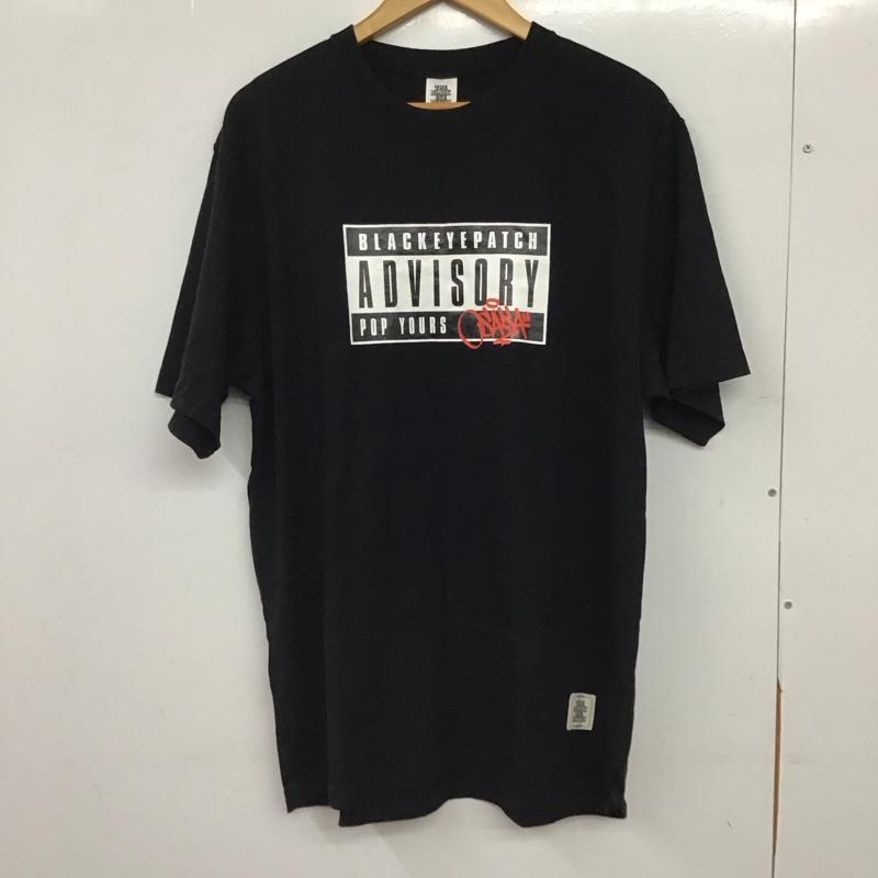 ブラックアイパッチ Black eye patch Tシャツ 半袖 半袖カットソー プリントTシャツ クルーネックカットソー XL ロゴ、文字 黒 / ブラック / black メンズ USED 古着 中古 10159317