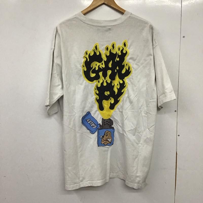 ガルフィー GALFY Tシャツ 半袖 半袖カットソー プリントTシャツ クルーネックカットソー ロゴ、文字 白 / ホワイト / white メンズ USED 古着 中古 10159318