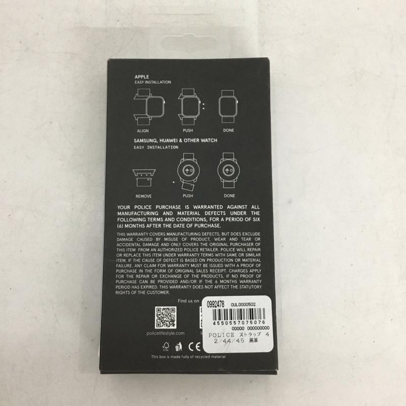 ポリス POLICE ファッション小物 ファッション小物 OUL0000502 Apple Watch専用 交換用バンド 42mm 44mm 45mm ロゴ、文字 黒 / ブラック / black メンズ USED 古着 中古 10159330