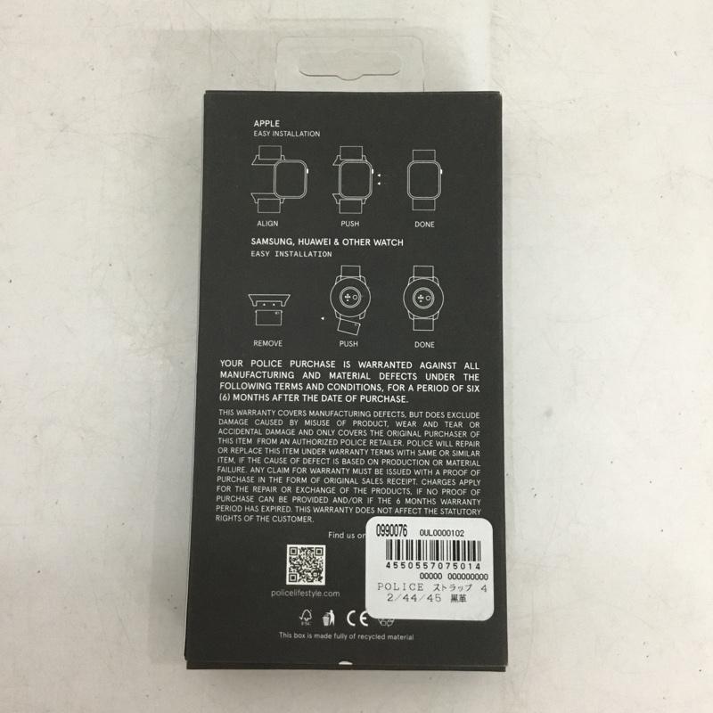 ポリス POLICE ファッション小物 ファッション小物 OUL0000102 Apple Watch用 交換用バンド 42mm 44mm 45mm レザー ワンポイント 黒 / ブラック / black メンズ USED 古着 中古 10159332