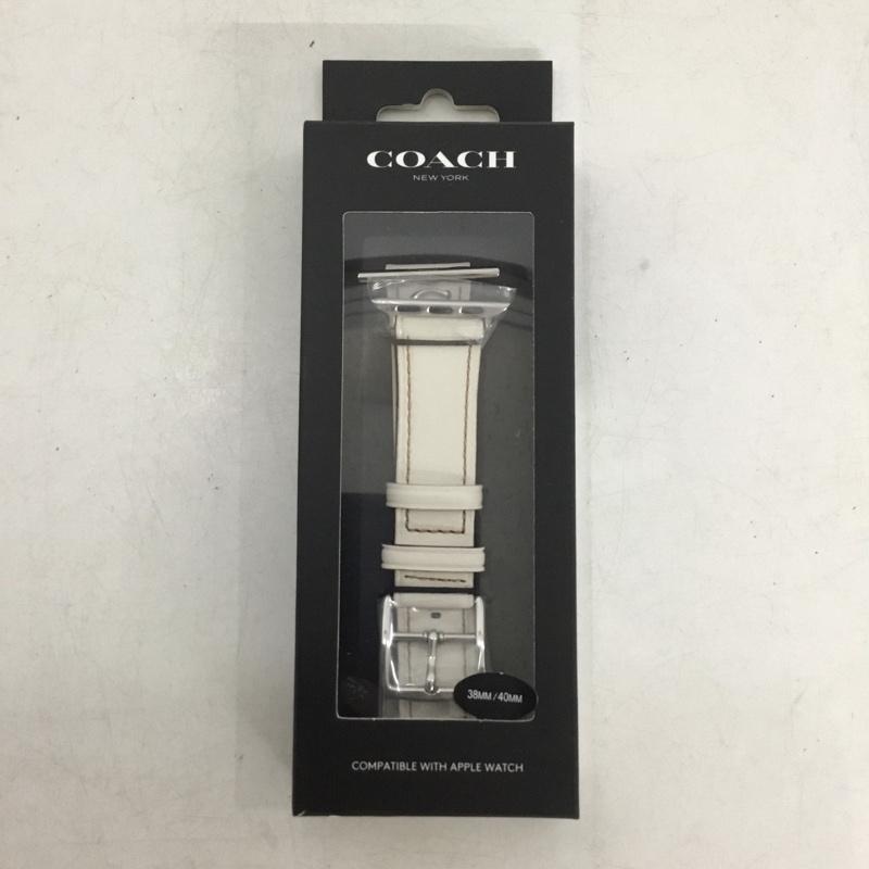 コーチ COACH ファッション小物 ファッション小物 14700074 Apple Watch用 交換レザーバンド 38mm 40mm ワンポイント オフホワイト / オフホワイト / レディース USED 古着 中古 10159333