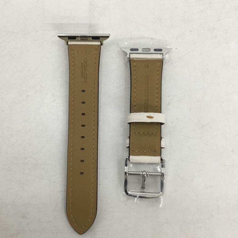 コーチ COACH ファッション小物 ファッション小物 14700074 Apple Watch用 交換レザーバンド 38mm 40mm ワンポイント オフホワイト / オフホワイト / レディース USED 古着 中古 10159333