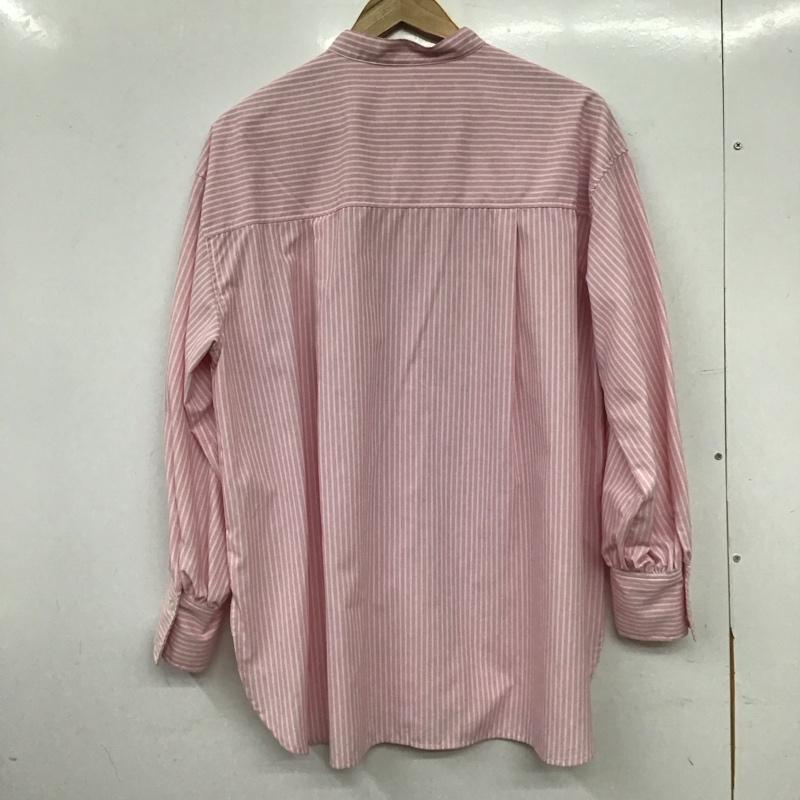 ローリーズファーム LOWRYS FARM シャツ、ブラウス 長袖 FREE ストライプ 白 / ホワイト / white X 桃 / ピンク / pink レディース USED 古着 中古 10159345