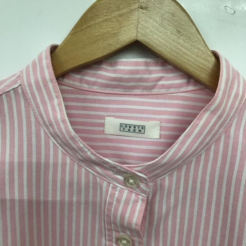 ローリーズファーム LOWRYS FARM シャツ、ブラウス 長袖 FREE ストライプ 白 / ホワイト / white X 桃 / ピンク / pink レディース USED 古着 中古 10159345