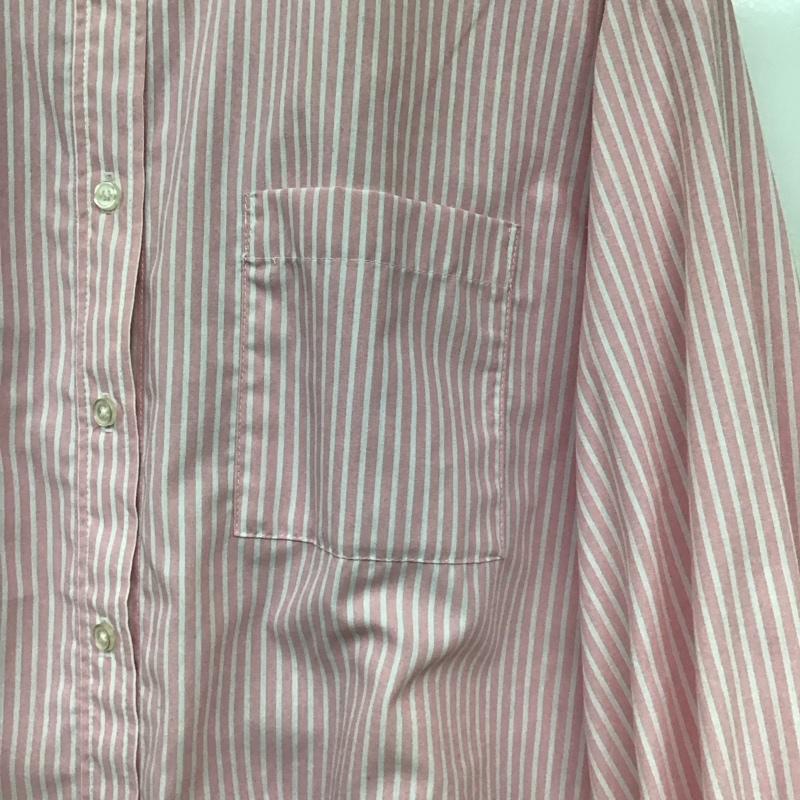 ローリーズファーム LOWRYS FARM シャツ、ブラウス 長袖 FREE ストライプ 白 / ホワイト / white X 桃 / ピンク / pink レディース USED 古着 中古 10159345