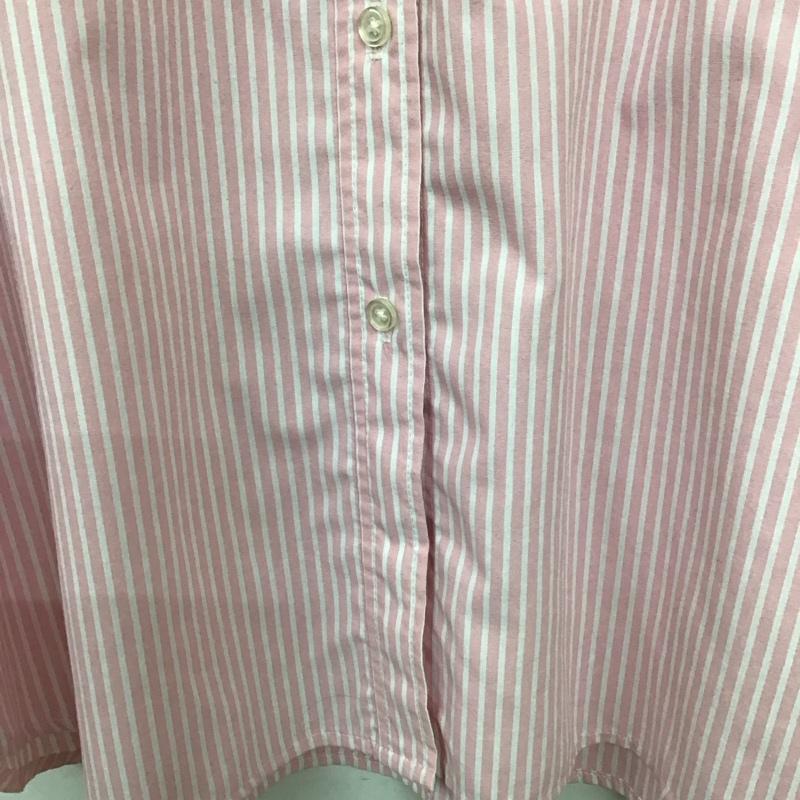 ローリーズファーム LOWRYS FARM シャツ、ブラウス 長袖 FREE ストライプ 白 / ホワイト / white X 桃 / ピンク / pink レディース USED 古着 中古 10159345
