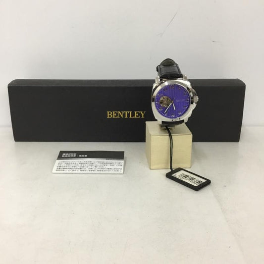 ベントレー BENTLEY 腕時計 アナログ（自動巻き） BT-AM079-BLS レザーベルト 箱有 ロゴ、文字 黒 / ブラック / black X 青 / ブルー / blue メンズ USED 古着 中古 10159352