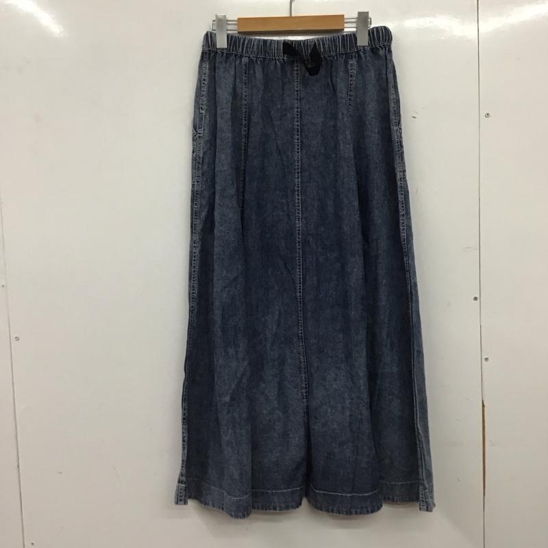 ニコアンド niko and... スカート ロングスカート 971133 ベルトフレアスカート L 無地 青 / ブルー / blue レディース USED 古着 中古 10159362