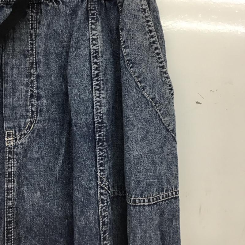 ニコアンド niko and... スカート ロングスカート 971133 ベルトフレアスカート L 無地 青 / ブルー / blue レディース USED 古着 中古 10159362
