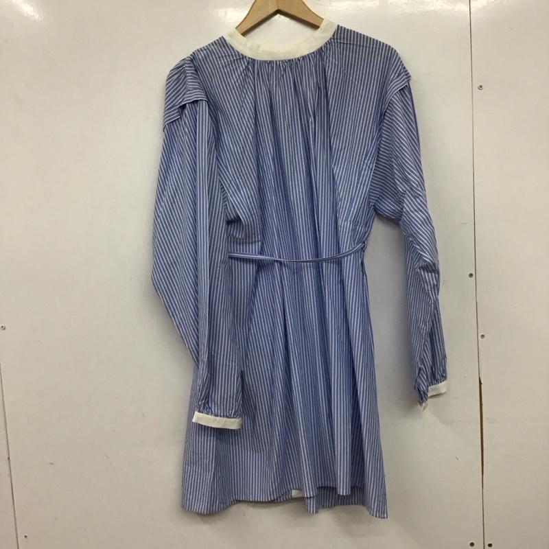 ローリーズファーム LOWRYS FARM ワンピース ひざ丈スカート FREE ストライプ 白 / ホワイト / white X 水色 / ライトブルー / レディース USED 古着 中古 10159365